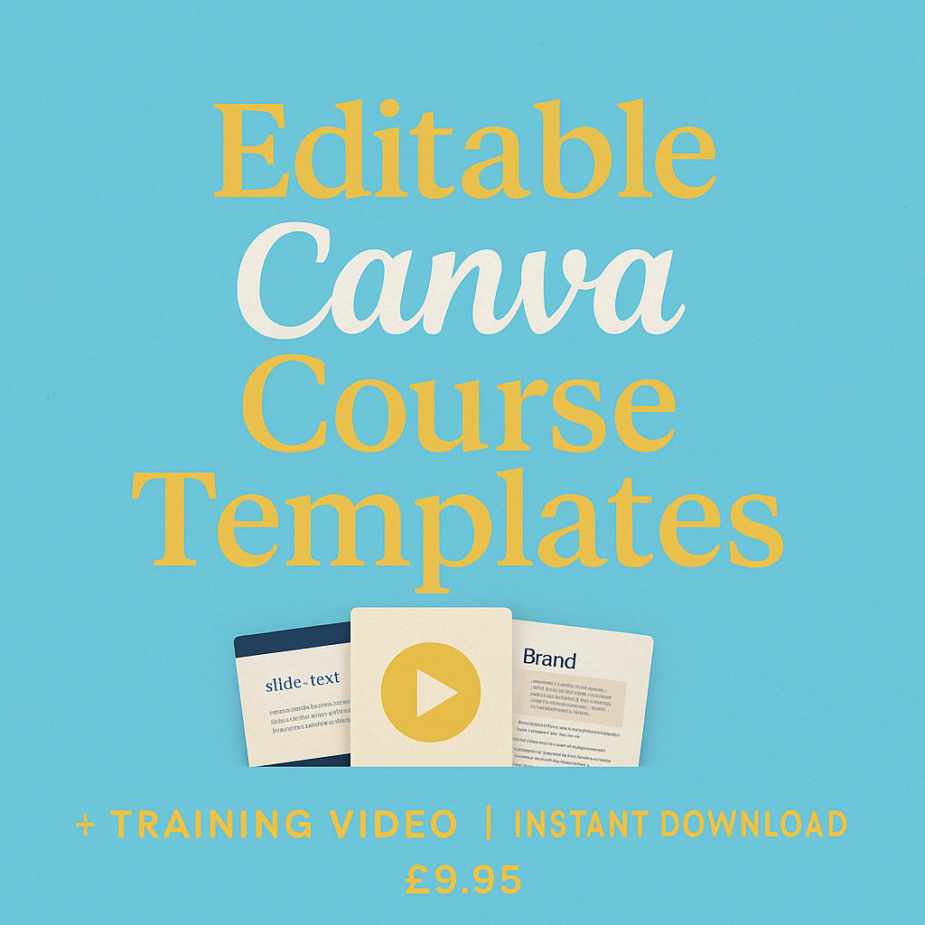 Editable Canva Course Templates | Learn Canva Fast | Training Video & Templates Included