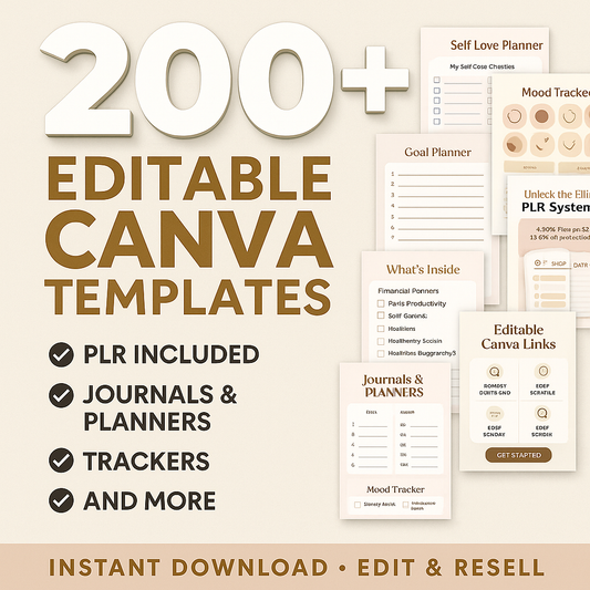 2025 Canva Template Mega Kit – 200+ Templates + 80 Bonus Designs | Editable | Instant Download