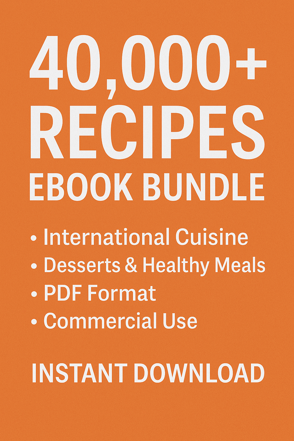 🍽️ 40,000+ COOKING & RECIPES EBOOK MEGA BUNDLE – PLR INCLUDED!