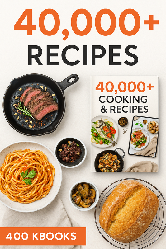 🍽️ 40,000+ COOKING & RECIPES EBOOK MEGA BUNDLE – PLR INCLUDED!