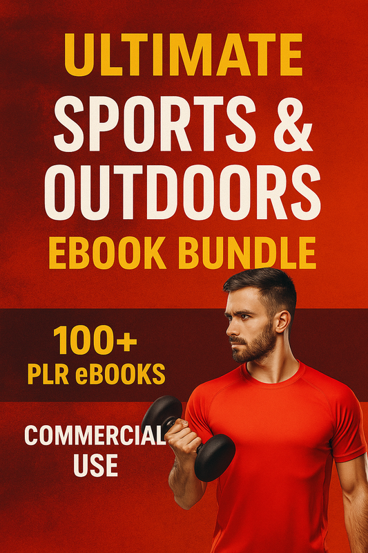 Sports & Outdoors eBook Bundle | 100+ PLR eBooks | Workout, Hiking, Camping, Fitness & More | Commercial Use