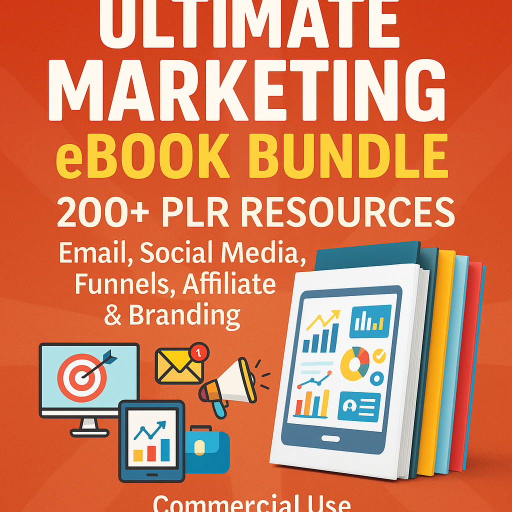 Ultimate Marketing eBook Bundle | 100+ PLR Resources | Email, Social Media, Funnels, Affiliate & Branding | Commercial Use
