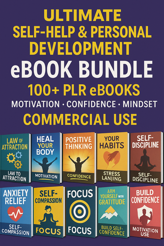 Ultimate Self-Help & Personal Development eBook Bundle | 100+ PLR eBooks | Motivation, Confidence, Mindset | Commercial Use